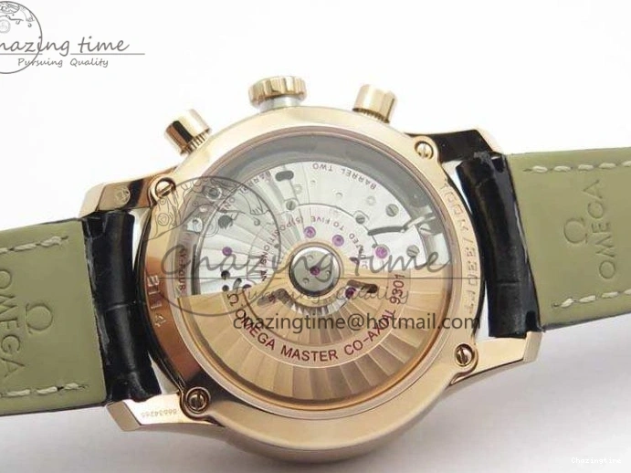 0104 De Ville Chronograph RG OMF 1:1 Best Edition Black Dial On Black Leather Strap A Sophisticated 8106